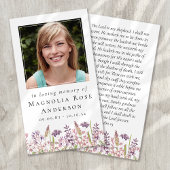 Wildflower in liefdevolle herinnering Gebed Kaart