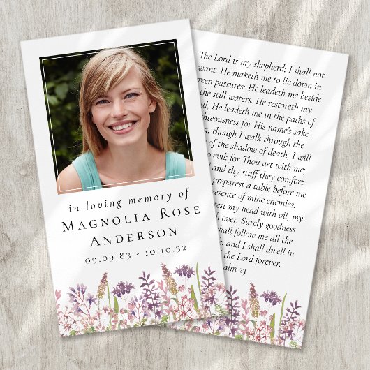 Wildflower in liefdevolle herinnering Gebed Kaart
