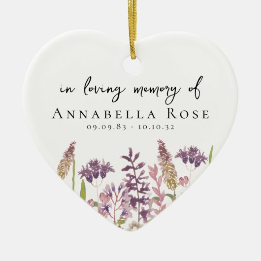 Wildflower in liefdevolle herinnering keramisch ornament (Voorkant)