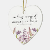 Wildflower in liefdevolle herinnering keramisch ornament (Links)