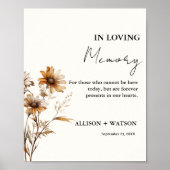 Wildflower in liefdevolle herinnering teken bruilo poster (Voorkant)