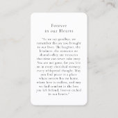 Wildflower "In loving Memory" Photo Funeral Visitekaartje (Achterkant)