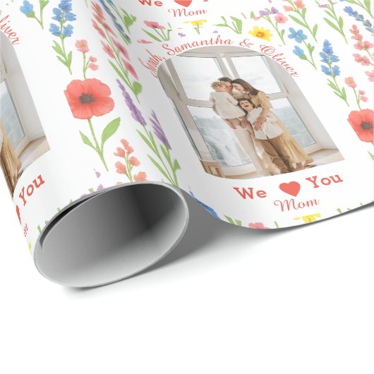 Wildflower inpakpapier - 'We Love You Mom' (Rol Hoek)