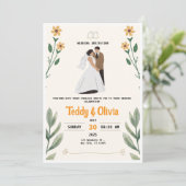 wildflower invitation kaart (Staand voorkant)