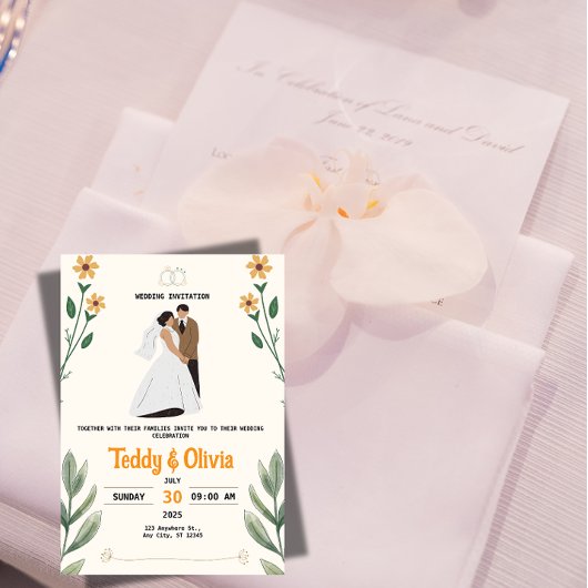 wildflower invitation kaart