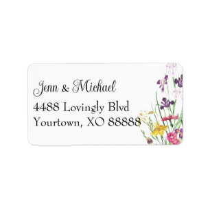 Wildflower Iris bloemenelegante roze Paarse tuin Etiket