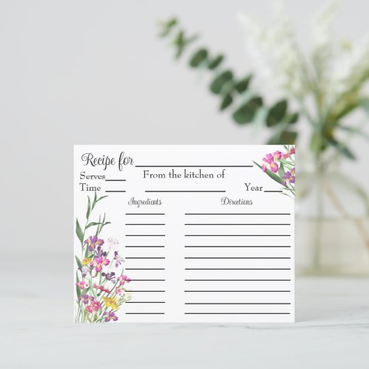 Wildflower Iris Vrijgezellenfeest Recept Aanvraag  (Staand voorkant)