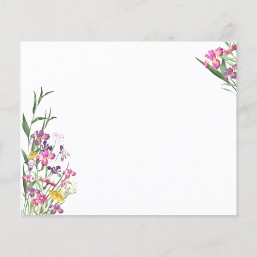 Wildflower Iris Vrijgezellenfeest Recept Aanvraag  (Achterkant)