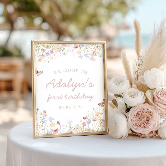 Wildflower is niet haar prachtige verjaardagsbord poster