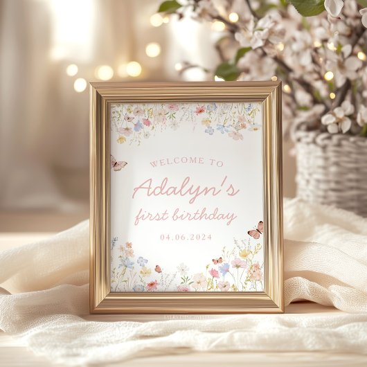 Wildflower is niet haar prachtige verjaardagsbord poster