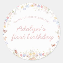 Wildflower is niet zij een ouderwetse verjaardag S Ronde Sticker