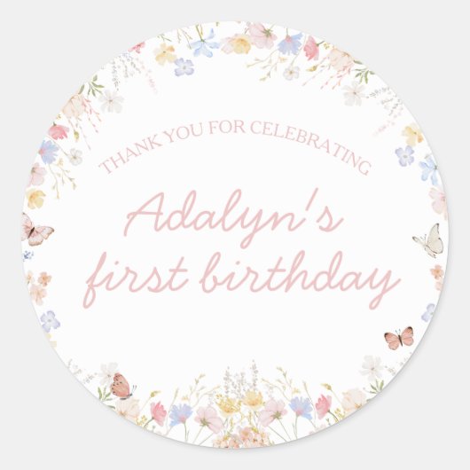 Wildflower is niet zij een ouderwetse verjaardag S Ronde Sticker (Voorkant)