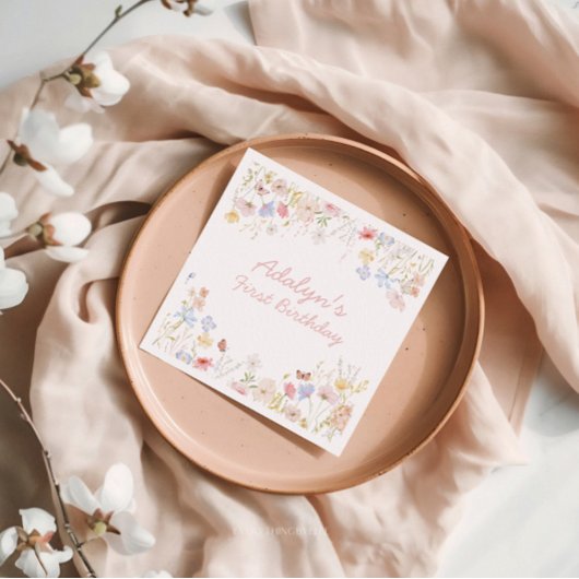 Wildflower is niet zij een prachtig verjaardagsser servet