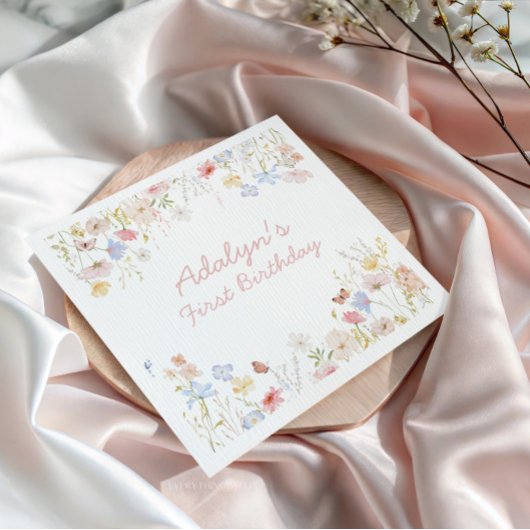 Wildflower is niet zij een prachtig verjaardagsser servet