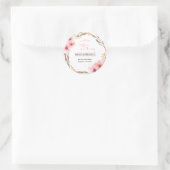 Wildflower is op weg naar roze Baby shower Ronde Sticker (Tas)
