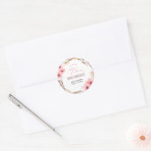 Wildflower is op weg naar roze Baby shower Ronde Sticker (Envelop)