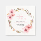 Wildflower is op weg naar roze Baby shower Servet (Voorkant)