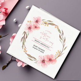 Wildflower is op weg naar roze Baby shower Servet