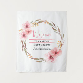 Wildflower is op weg naar roze Baby shower Wandkleed