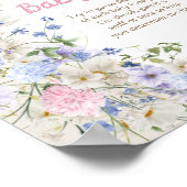 Wildflower Ivory pastel roze Raad het baby eten Poster (Hoek)