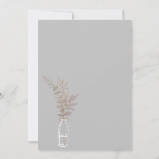 Wildflower Jars Boho Wedding Invitation Kaart (Achterkant)