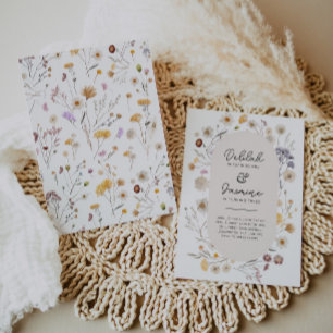 Wildflower Joint Verjaardag Uitnodiging Bloemen Te