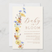 Wildflower Jongen Baby Borrel Kaart (Voorkant)