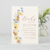 Wildflower Jongen Baby Borrel Kaart (Staand voorkant)