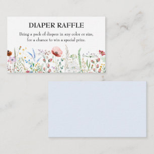 Wildflower Jongens Baby Shower Luier Raffle Informatiekaartje