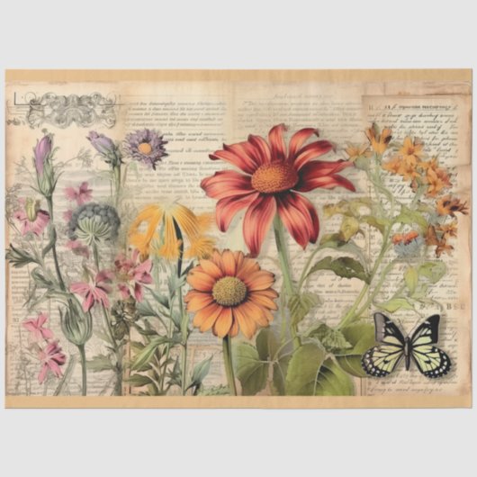 Wildflower Junk Journal Design 9 Tissuepapier (Voorkant)