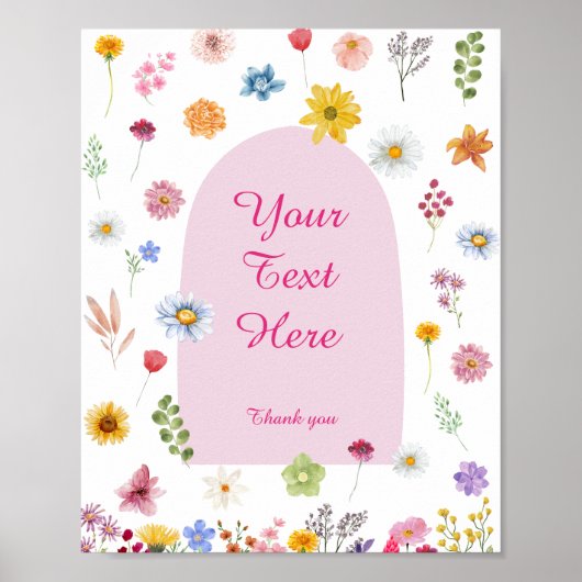 Wildflower Kaarten & Cadeaubordje  Poster (Voorkant)