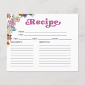 Wildflower Kalligrafie Bruidsdouche Recept Kaarten (Voorkant)