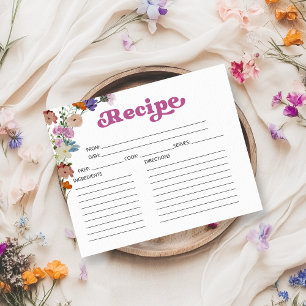 Wildflower Kalligrafie Bruidsdouche Recept Kaarten