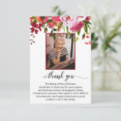 Wildflower kalligrafie foto begrafenis Dank u Bedankkaart (Staand voorkant)