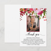 Wildflower kalligrafie foto begrafenis Dank u Bedankkaart (Voorkant / Achterkant)