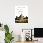 Wildflower Kasteelhouwelijk Welkomstbord Poster (Thuiskantoor)