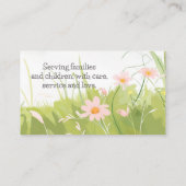 Wildflower Kinderopvang Babysitter Kinderopvang Visitekaartje (Achterkant)