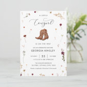 Wildflower Kleine Cowgirl Western Meisje Baby show Kaart (Staand voorkant)