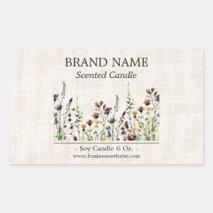 Wildflower Kleur Boho Productlabel Rechthoekige Sticker
