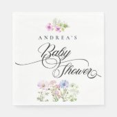 Wildflower Kleurrijk Bloemen Baby shower Servet (Voorkant)