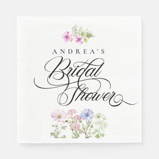 Wildflower Kleurrijk Bloemen Vrijgezellenfeest Servet (Voorkant)