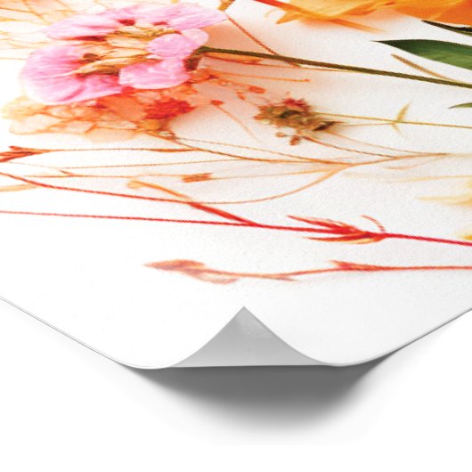 Wildflower Kleurrijke Bloemen Poster Teken (Hoek)