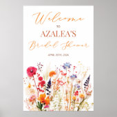 Wildflower Kleurrijke Bloemen Poster Teken (Voorkant)