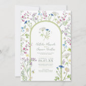 Wildflower kleurrijke bloemenkunst waterverf bruil kaart (Voorkant)