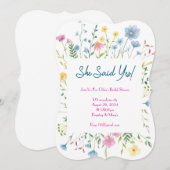 WILDFLOWER KLEURRIJKE BRUIDSDOUCHE UITNODIGING (Voorkant / Achterkant)