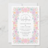 Wildflower Kleurrijke lente zomer bruiloft Kaart (Voorkant)