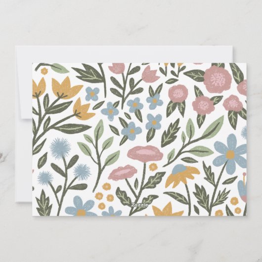  Wildflower Konijn Paasfoto Feestdagenkaart (Achterkant)