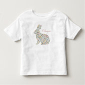  Wildflower Konijn Paashoorn Naam Kinder Shirts (Voorkant)