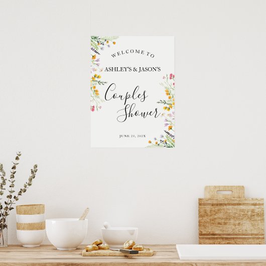 Wildflower Koppels Douche welkomstbord Poster (Keuken)