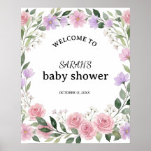 Wildflower Krans Baby Shower Welkom Bord